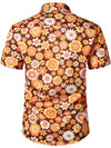 Men's Floral Vintage Flower Button Up 70s Themed Disco Party Short Sleeve Beach Summer Shirt
