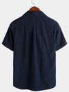 Men's Cotton Camp Button Hawaiian Beach Short Sleeve Summer Cuban Collar Shirt