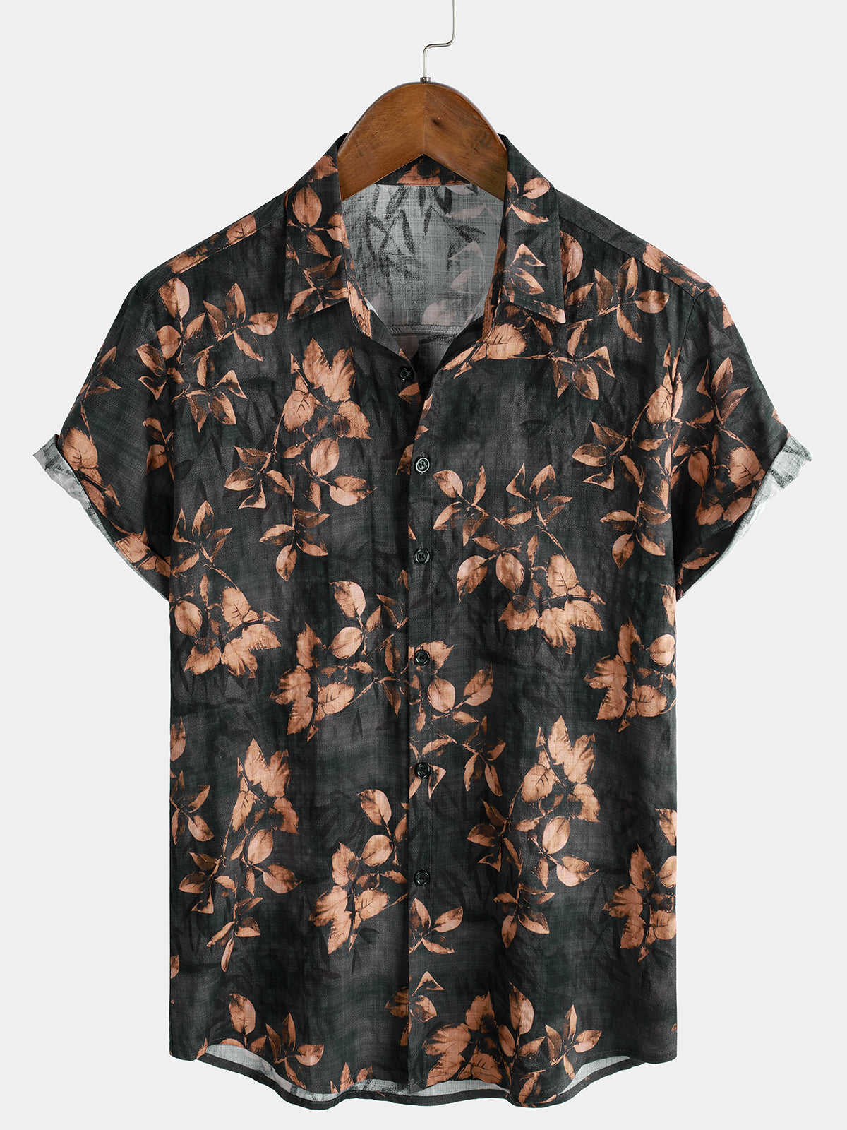Men's Retro Floral Print Breathable Short Sleeve Holiday Shirt