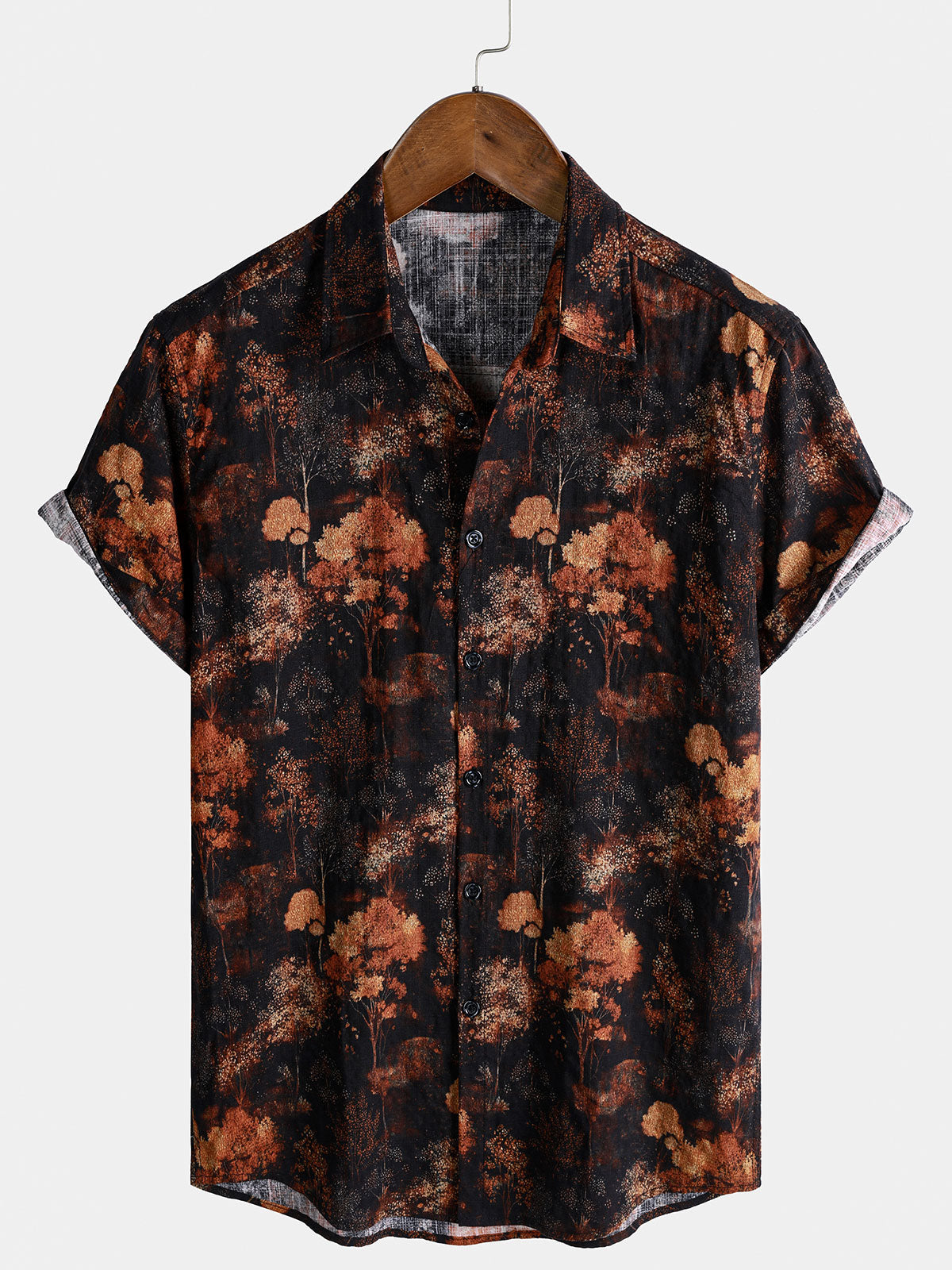 Men's Botanical Landscape Graphic Retro Resort Short Sleeve Shirt