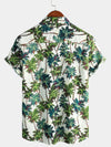 Men's Tropical Floral Print Summer Short Sleeve Palm Tree Vintage Hawaiian Shirt