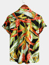 Men's Tropical Floral Print Summer Short Sleeve Vintage Hawaiian Shirt