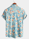 Bundle Of 2 | Men's Floral Cotton Daisy Flower Summer Beach Holiday Short Sleeve Hawaiian Shirts