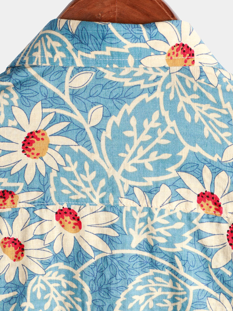 Bundle Of 2 | Men's Vintage Floral Cotton Short Sleeve Shirts