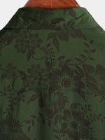 Men's Floral Dark Green Hawaiian Vintage Soft Rayon Beach Holiday Button Up Short Sleeve Shirt