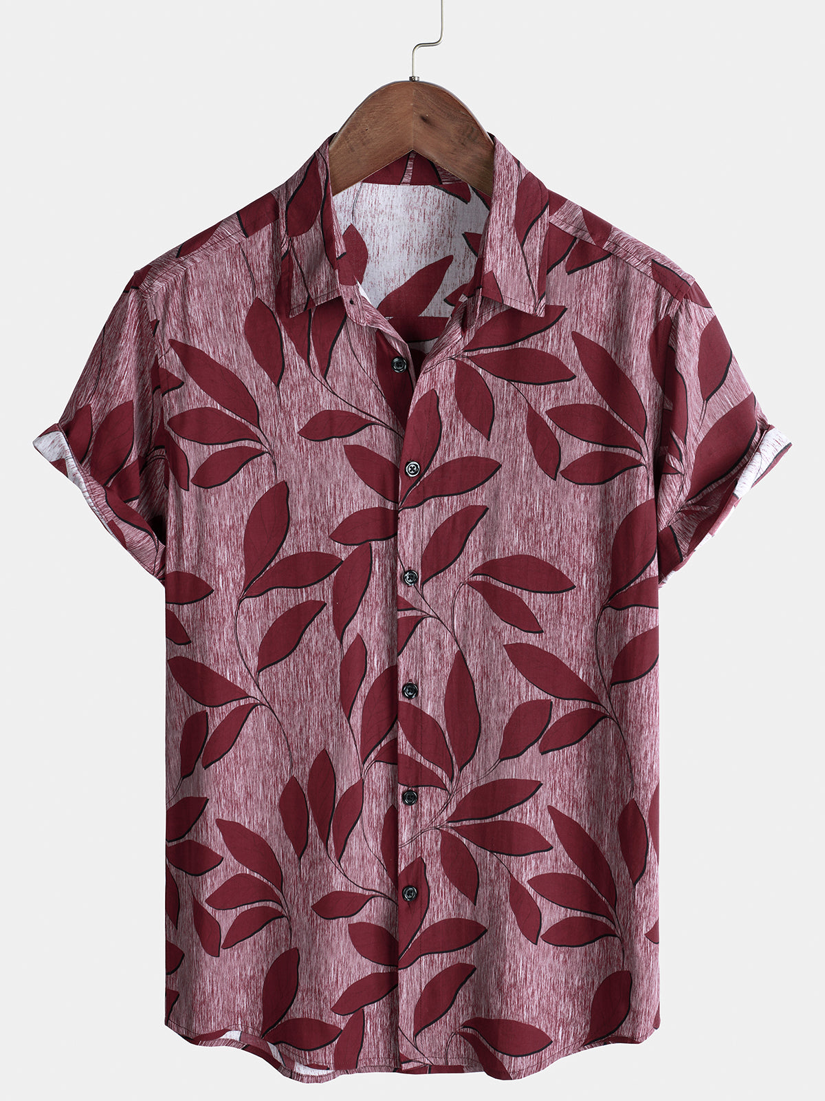 Men's Tropical Leaves Floral Lightweight Short Sleeve Hawaiian Shirt