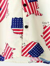 Men's 4th of July Print Holiday American Flag USA Patriotic Button Summer Short Sleeve Shirt