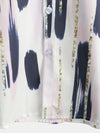 Men's Casual Geometric Art Short Sleeve Holiday Button Up White Shirt