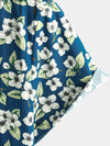 Men's Floral Cotton Summer Short Sleeve Button Up Beach Shirt