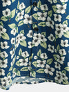 Men's Floral Cotton Summer Short Sleeve Button Up Beach Shirt