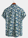 Men's Floral Cotton Summer Short Sleeve Button Up Beach Shirt