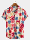 Bundle Of 2 | Men's Floral Cotton Daisy Flower Summer Beach Holiday Short Sleeve Hawaiian Shirts