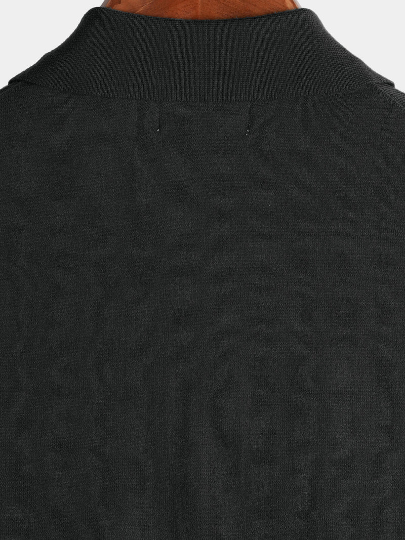 Men's Knit Casual Vintage Short Sleeve Striped Golf Polo Shirt
