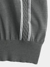 Men's Knit Casual Vintage Short Sleeve Striped Golf Polo Shirt