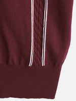 Men's Casual Vintage Knit Short Sleeve Striped Golf Polo Shirt