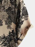 Men's Bamboo Floral VIntage Summer Hawaiian Rayon Holiday Button Up Short Sleeve Shirt