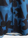Men's Blue Floral Summer Button Up Vacation Short Sleeve Summer Shirt