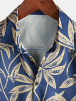 Men's Floral Tropical Summer Button Up Vacation Beach Short Sleeve Shirt