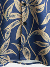 Men's Floral Tropical Summer Button Up Vacation Beach Short Sleeve Shirt