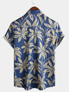 Men's Floral Tropical Summer Button Up Vacation Beach Short Sleeve Shirt