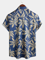 Men's Floral Tropical Summer Button Up Vacation Beach Short Sleeve Shirt