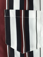 Men's Vintage Striped Button Up Short Summer Sleeve Casual Shirt