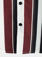 Men's Vintage Striped Button Up Short Summer Sleeve Casual Shirt