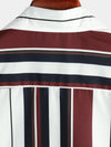 Men's Vintage Striped Button Up Short Summer Sleeve Casual Shirt