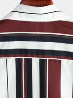 Men's Vintage Striped Button Up Short Summer Sleeve Casual Shirt