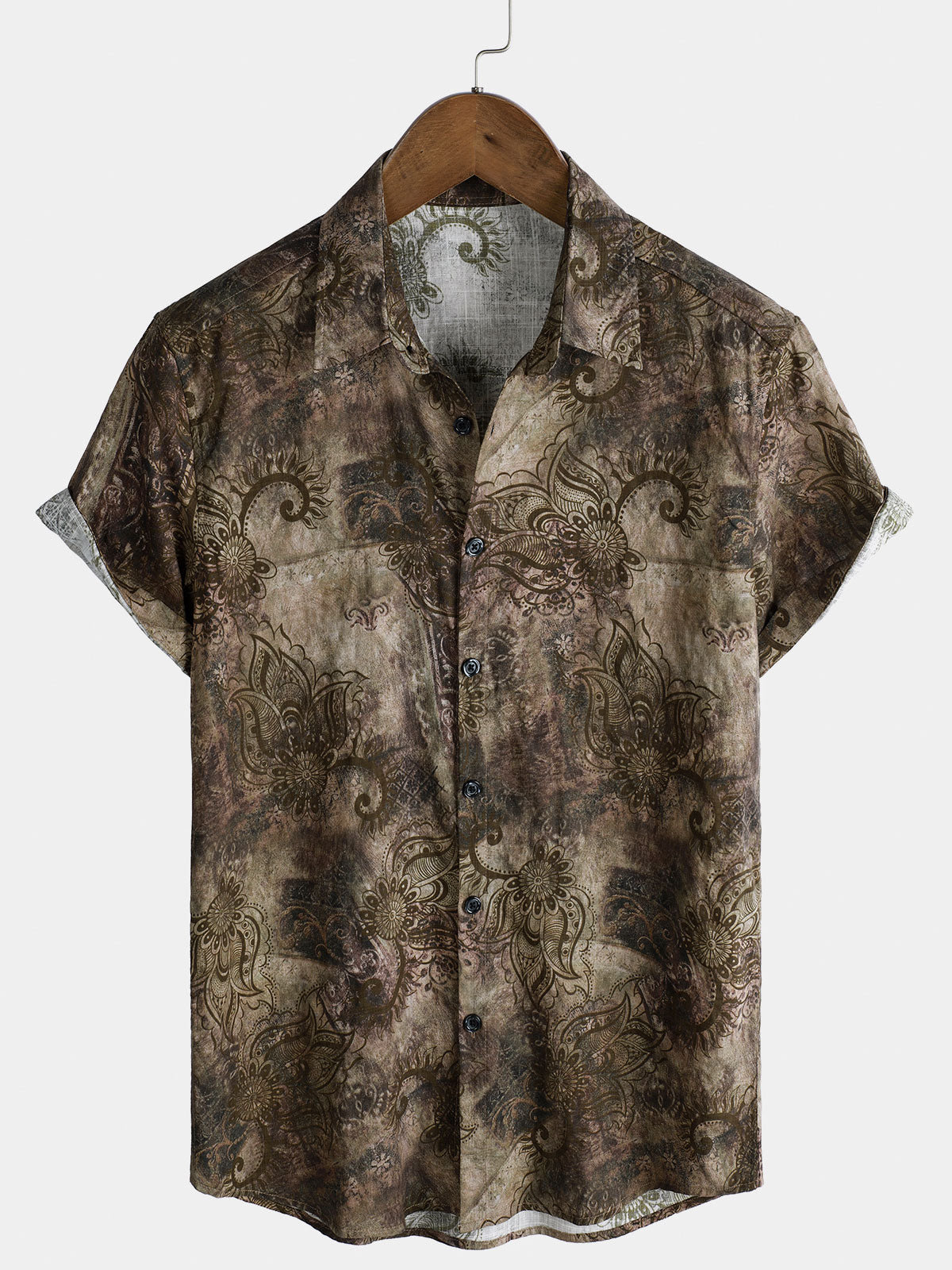 Men's Retro Print Vacation Short Sleeve Shirt