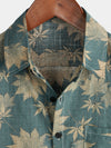 Bundle Of 3 | Men's Retro Beach Hawaiian Cotton Holiday Button Up Blue Short Sleeve Floral Shirts