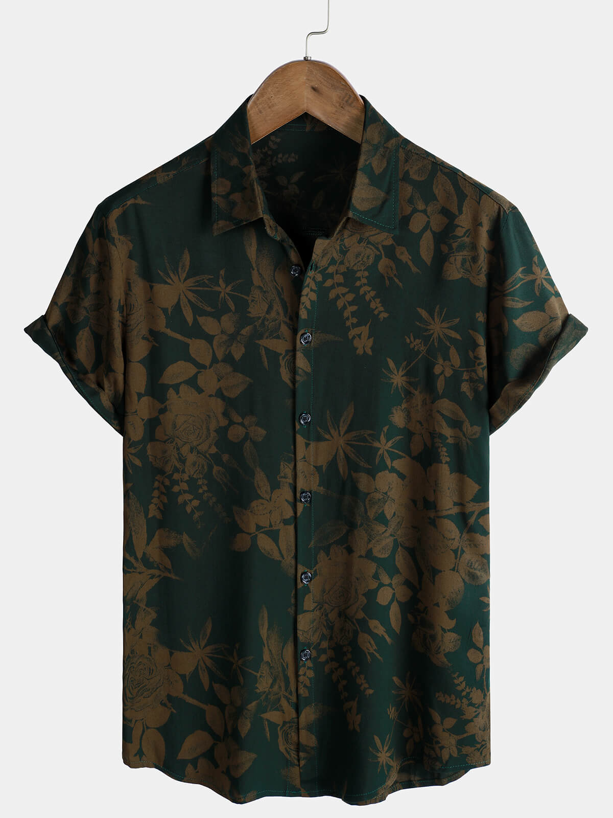 Men's Retro Floral Print Short Sleeve Resort Shirt