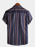 Bundle Of 3 | Men's Retro Floral Print Cotton Vintage Holiday Western Short Sleeve Shirts