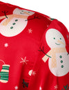 Men's Christmas Snowman Print Xmas Party Holiday Button Up Long Sleeve Shirt