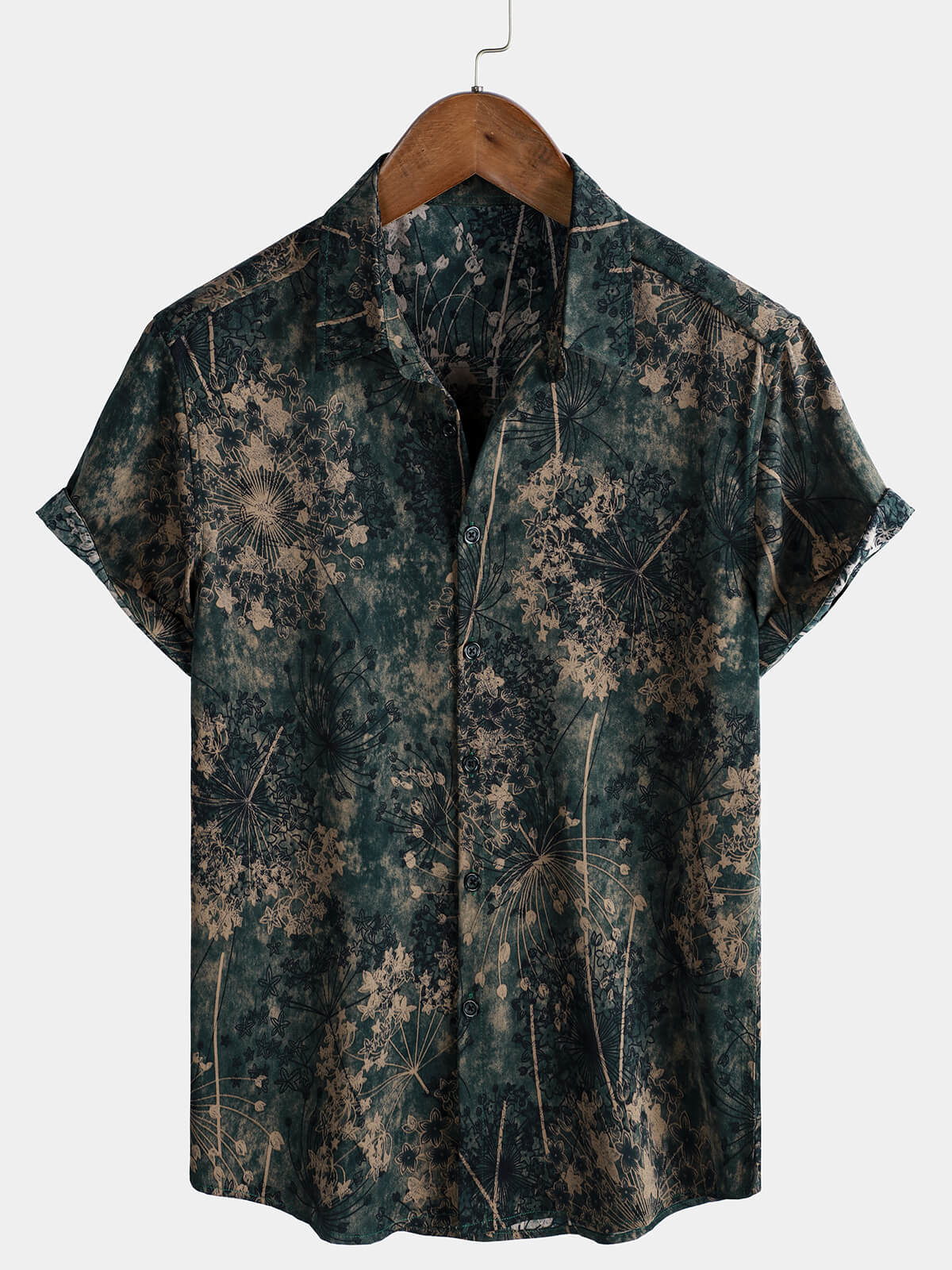 Men's Retro Floral Print Vacation Short Sleeve Shirt
