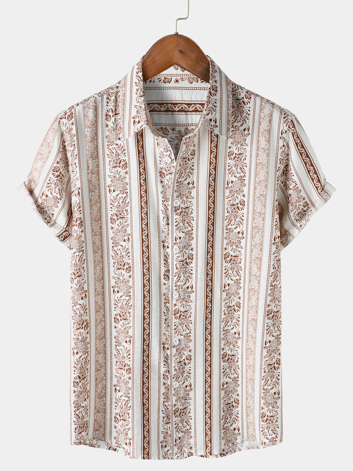 Men's Vintage Ethnic Print Short Sleeve Shirt