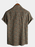 Bundle Of 3 | Men's Vintage Flower Holiday Breathable Short Sleeve Button Up Shirts
