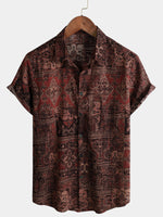 Bundle Of 3 | Men's Vintage Flower Holiday Breathable Short Sleeve Button Up Shirts