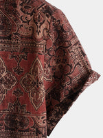 Bundle Of 3 | Men's Vintage Flower Holiday Breathable Short Sleeve Button Up Shirts