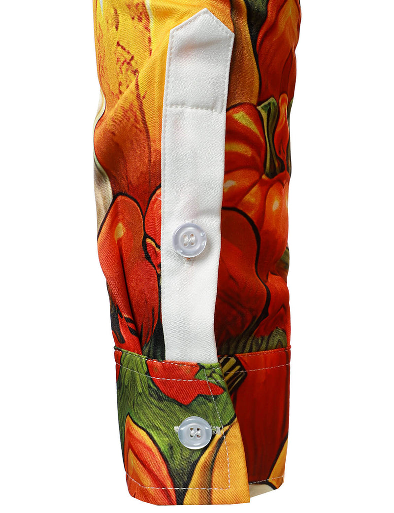 Men's Cute Turkey Thanksgiving Fall Festival Gift Pumpkin Holiday Button Ugly Long Sleeve Shirt