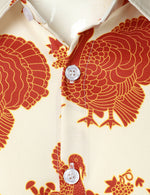 Men's Thanksgiving Turkey Day Fall Festival Gift Funny Holiday Button Long Sleeve Shirt