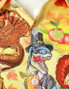 Men's Thanksgiving Holiday Hilarious Dinosaur Funny Turkey Day Button Ugly Long Sleeve Shirt