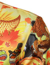 Men's Thanksgiving Holiday Hilarious Dinosaur Funny Turkey Day Button Ugly Long Sleeve Shirt