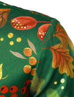 Men's Thanksgiving Festival Turkey Holiday Gift Button Green Long Sleeve Shirt