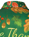 Men's Thanksgiving Festival Turkey Holiday Gift Button Green Long Sleeve Shirt