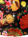 Men's Turkey Harvest Print Thanksgiving Funny Holiday Button Up Long Sleeve Shirt
