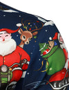 Men's Santa Claus Christmas Gifts Button UP Party Funny Holiday Long Sleeve Shirt