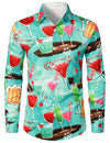 Men's Party Funny Christmas Cocktails New Year Eve Long Sleeve Shirt