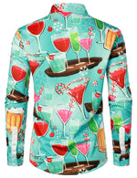 Men's Party Funny Christmas Cocktails New Year Eve Long Sleeve Shirt