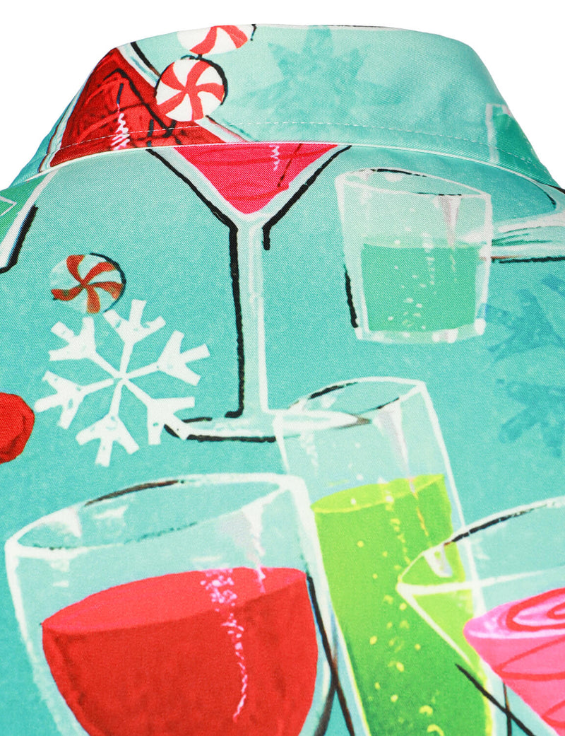 Men's Party Funny Christmas Cocktails New Year Eve Long Sleeve Shirt